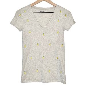 Heathered Gray Embroidered Pineapple Tee